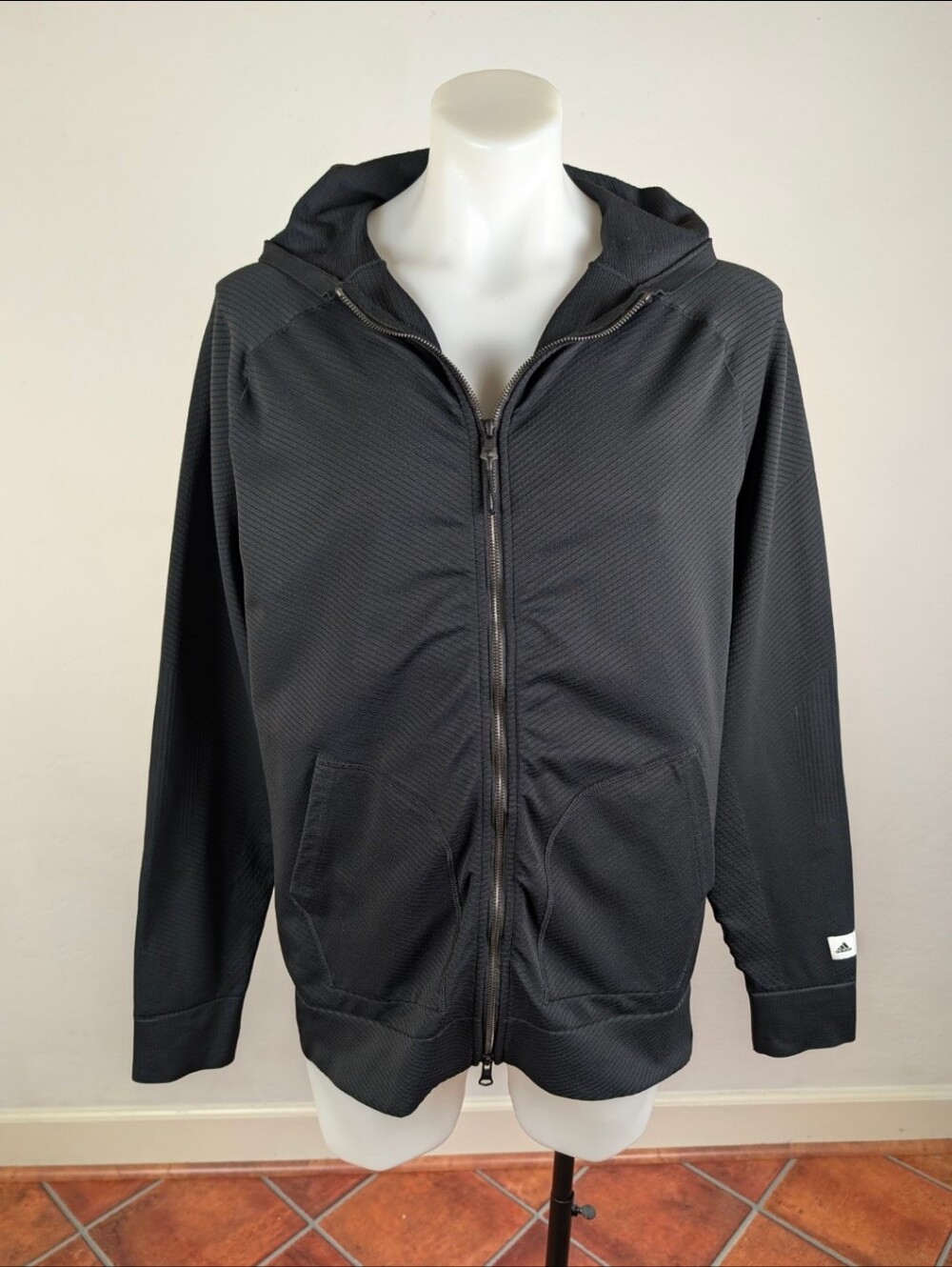 Reigning Champ Men's Black Full-Zip Lightweight Hooded Jacket